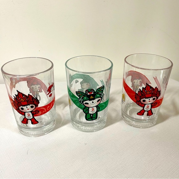 Collectible Beijing Winter Olympics McDonald's 2008 Glass Cups Glasses - Picture 1 of 7